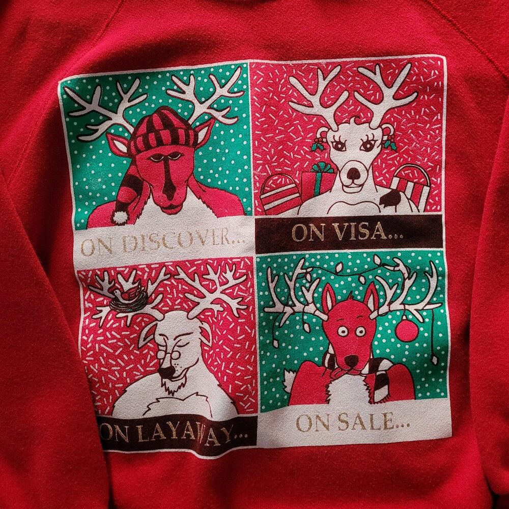 Vintage 90s Christmas Sweater Reindeer Sweatshirt Funny